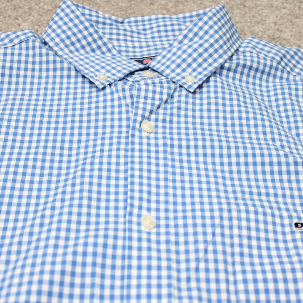 Vineyard Vines Shirt Men Large Blue Classic Fit Tucker Cotton Stretch L/S Button - Picture 5 of 14